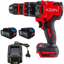 Adden 21V 5.0 Ah Çift Akülü Şarjlı Matkap Vidalama 20 Kademe Torklu Güçlü Yan Tutamak Dayanıklı Çantalı