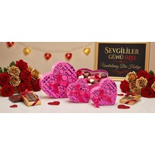 Kesene Sevdiklerinizi Mutlu Etmenin En Şık Yolu 3'lü Kalp Hediye Kutu seti 3'lü Set I Love You Pembe