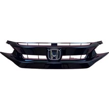 Universal Honda Cıvıc Ön Panjur Üst Pıano Black Delikli 2019-2021