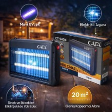 Cata CT-9404 2X10W Sinek Öldürme Cihazı Metal 20 m2 Etki Alanı ile Kokusuz ve Etkili