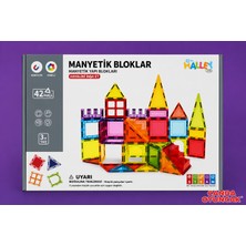 Canda Oyuncak 42 Parça  Manyetik Magnet Renkli Yapı Blokları