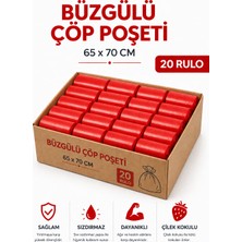 MSE HOLD Büzgülü Çöp Poşeti Çilek Kokulu 65×70 cm Büyük Boy 20 Rulo Dayanıklı Sızdırmaz Kalın Çöp Torbası