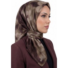 Hadiora Kadın Kahverengi Çiçek Desenli Organik Pamuk Soft Eşarp
