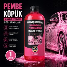 Akgüneş Motogaraj 1 Lt Pembe Köpük Oto Şampuanı Konsantre (100 Kat Seyreltilebilir) Makine Uyumlu Araç ve Motosiklet Şampuanı Yerli Üretim