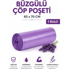 MSE HOLD Büzgülü Çöp Poşeti Lavanta Kokulu 65×70 cm Büyük Boy 1 Rulo Dayanıklı Sızdırmaz Kalın Çöp Torbası