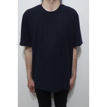 Santa Fistan Store Erkek Düz Spor Kesim Rahat Kalıp Bisiklet Yaka Battal T-Shirt