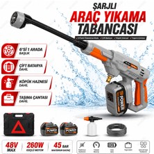 Nivego Nvg Yüksek Basınçlı Şarjlı Araç Yıkama Makinesi 6 Sı 1 Arada 57500MAH Çift Batarya Köpük Hazneli Mikrofiber Bez ve Sunger Hediyeli