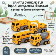 Shoplandu Çek Bırak 4'lü Inşaat Araçları Seti