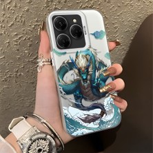HONTINGA Tecno Spark 20 Pro ile Uyumlu Kılıf Silikon Kenar Sert Arka Kamera Koruyucu Basitlik Anti Düşme Kamera Korumalı Ejderha Desen Couple Telefon Kılıfı Kadın ve Erkek Için Uygundur K1-1357