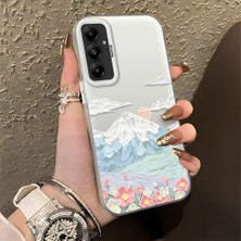 HONTINGA Samsung Galaxy A05S ile Uyumlu Kılıf Silikon Kenar Sert Arka Kamera Koruyucu Basitlik Anti Düşme Kamera Korumalı Dağ Desen Couple Telefon Kılıfı Kadın ve Erkek Için Uygundur K1-1360