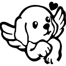 UAStudio Melek Köpek Kaliteli Kaliteli Sticker 10 x 10 cm