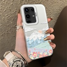 HONTINGA Infinix Note 50 Pro 4g ile Uyumlu Kılıf Silikon Kenar Sert Arka Kamera Koruyucu Basitlik Anti Düşme Kamera Korumalı Dağ Desen Couple Telefon Kılıfı Kadın ve Erkek Için Uygundur K1-1360