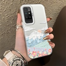 HONTINGA Xiaomi Redmi 10 ile Uyumlu Kılıf Silikon Kenar Sert Arka Kamera Koruyucu Basitlik Anti Düşme Kamera Korumalı Dağ Desen Couple Telefon Kılıfı Kadın ve Erkek Için Uygundur K1-1360
