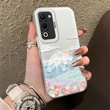 HONTINGA Oppo A5 4g ile Uyumlu Kılıf Silikon Kenar Sert Arka Kamera Koruyucu Basitlik Anti Düşme Kamera Korumalı Dağ Desen Couple Telefon Kılıfı Kadın ve Erkek Için Uygundur K1-1360
