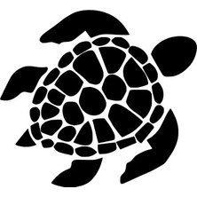 UAStudio Kaplumbağa Caretta Sticker Oto Motor Laptop Duvar Folyo Sticker 25 x 22 cm