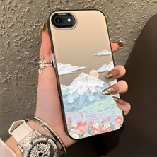 HONTINGA iPhone Se 2022 ile Uyumlu Kılıf Silikon Kenar Sert Arka Kamera Koruyucu Basitlik Anti Düşme Kamera Korumalı Dağ Desen Couple Telefon Kılıfı Kadın ve Erkek Için Uygundur K1-1360