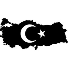 UAStudio Türkiye Haritası Sticker Oto Motor Laptop Duvar Folyo Sticker 20X12 cm