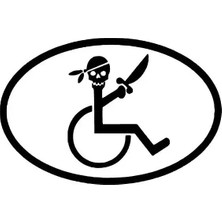 UAStudio Kurukafa Engelli - Araç, Oto, Laptop, Duvar Uyumlu Kaliteli Kaliteli Sticker 20*12 cm