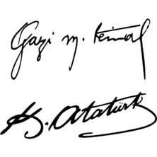 UAStudio Gazi M,kemal-K,atatürk Imza Sticker (Oto-Motor-Laptop-Duvar-Dekor)I 30 x 14 cm