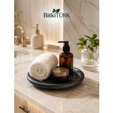 BitkiTÜRK 🌿 Dekoratif Beton Tepsi Sunumluk 19 cm | Kahve Sunum Tepsisi | Organizer | Mumluk ve Çok Amaçlı Beton Tepsi