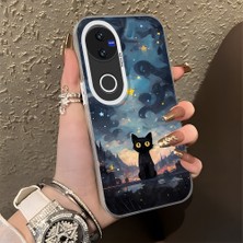HONTINGA Vivo V50 ile Uyumlu Kılıf Silikon Kenar Sert Arka Kamera Koruyucu Basitlik Anti Düşme Kamera Korumalı Kedi Desen Couple Telefon Kılıfı Kadın ve Erkek Için Uygundur K1-1358