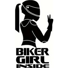 UAStudio Bıker Gırl Motosiklet Kaliteli Kaliteli Sticker 5 x 8,5 cm