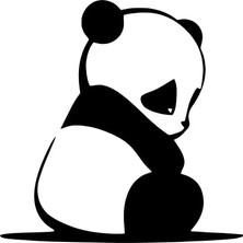 UAStudio Üzgün Panda Sticker Oto Motor Laptop Duvar Folyo Sticker 40 x 40 cm