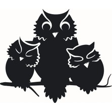 UAStudio Baykuş Ailesi Kaliteli Kaliteli Sticker 20 x 16 cm