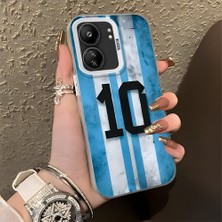 HONTINGA Xiaomi Redmi 13C ile Uyumlu Kılıf Silikon Kenar Sert Arka Kamera Koruyucu Basitlik Anti Düşme Kamera Korumalı Messi Desen Couple Telefon Kılıfı Kadın ve Erkek Için Uygundur K1-1359