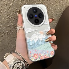 HONTINGA Vivo X300 ile Uyumlu Kılıf Silikon Kenar Sert Arka Kamera Koruyucu Basitlik Anti Düşme Kamera Korumalı Dağ Desen Couple Telefon Kılıfı Kadın ve Erkek Için Uygundur K1-1360
