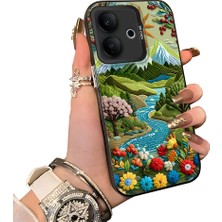 HONTINGA Vivo V60 Lite 5g ile Uyumlu Kılıf Silikon Kenar Sert Arka Kamera Koruyucu Basitlik Anti Düşme Kamera Korumalı Yağlı Boya Desen Couple Telefon Kılıfı Kadın ve Erkek Için Uygundur K1-1364