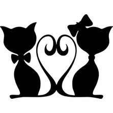 UAStudio Aşık Kediler Sticker 10 x 7 cm