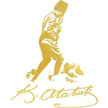 UAStudio Kocatepe Atatürk Imza Sticker 10*12 Araç Motorsiklet Ayna Uyumlu