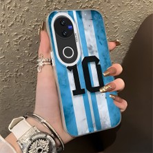 HONTINGA Vivo V50 ile Uyumlu Kılıf Silikon Kenar Sert Arka Kamera Koruyucu Basitlik Anti Düşme Kamera Korumalı Messi Desen Couple Telefon Kılıfı Kadın ve Erkek Için Uygundur K1-1359