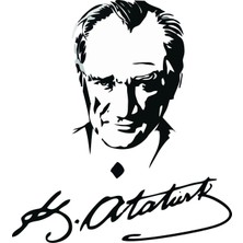 UAStudio Ataturk Imzalı Kaliteli Kaliteli Sticker 10 x 10 cm