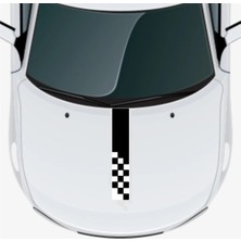 UAStudio Damalı Spor Oto Kaput Şerit Sticker 70 x 13 cm