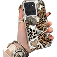 HONTINGA Xiaomi 14T 5g ile Uyumlu Kılıf Silikon Kenar Sert Arka Kamera Koruyucu Basitlik Anti Düşme Kamera Korumalı Leoparlı Kalp Desen Couple Telefon Kılıfı Kadın ve Erkek Için Uygundur K1-1361