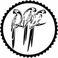 UAStudio Papağan Ailesi Tasarım Sticker 20 x 20 cm