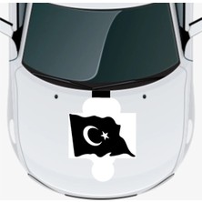 UAStudio Çapraz Türk Bayrakları Oto Kaput Sticker 45 x 30 cm