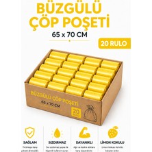 MSE HOLD Büzgülü Çöp Poşeti Limon Kokulu 65×70 cm Büyük Boy 20 Rulo Dayanıklı Sızdırmaz Kalın Çöp Torbası