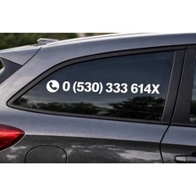 UAStudio Telefon Numarası Kişiye Özel Sticker 40*8 Araç Oto Motorsiklet Uyumlu