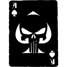UAStudio Punisher Maça As Sticker Oto Motor Laptop Duvar Folyo Sticker 40X56 cm