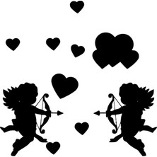 UAStudio Aşk Melekleri Kaliteli Kaliteli Sticker 10 x 10 cm