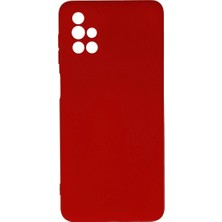 Casio Samsung Galaxy M51 Kılıf Nano Içi Kadife Silikon - Kırmızı