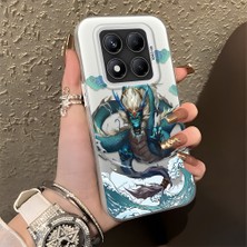 HONTINGA Xiaomi Redmi Note 14 Pro ile Uyumlu Kılıf Silikon Kenar Sert Arka Kamera Koruyucu Basitlik Anti Düşme Kamera Korumalı Ejderha Desen Couple Telefon Kılıfı Kadın ve Erkek Için Uygundur K1-1357