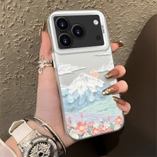 HONTINGA iPhone 17 Pro Max ile Uyumlu Kılıf Silikon Kenar Sert Arka Kamera Koruyucu Basitlik Anti Düşme Kamera Korumalı Dağ Desen Couple Telefon Kılıfı Kadın ve Erkek Için Uygundur K1-1360