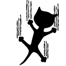 UAStudio Kayan Kedi Duvar Dekor Kaliteli Kaliteli Sticker 40 x 52 cm