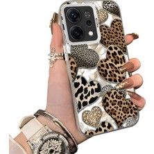 HONTINGA Oppo Reno 14 5g ile Uyumlu Kılıf Silikon Kenar Sert Arka Kamera Koruyucu Basitlik Anti Düşme Kamera Korumalı Leoparlı Kalp Desen Couple Telefon Kılıfı Kadın ve Erkek Için Uygundur K1-1361