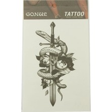 İlk El Grup Yılan Kılıç Tattoo Dövme Sticker