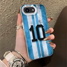 HONTINGA iPhone 17E ile Uyumlu Kılıf Silikon Kenar Sert Arka Kamera Koruyucu Basitlik Anti Düşme Kamera Korumalı Messi Desen Couple Telefon Kılıfı Kadın ve Erkek Için Uygundur K1-1359